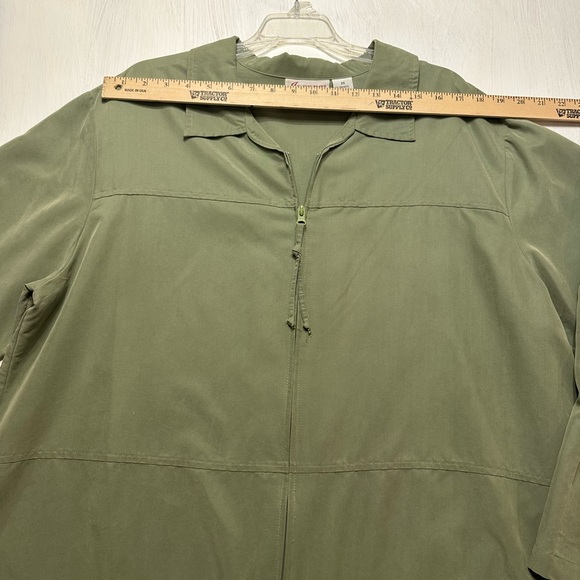 Joanna Plus 2X Green Zip Jacket Blouse | Made in USA | Relaxed Fit - Picture 2 of 7